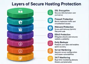 Core security layers in secure hosting infrastructure