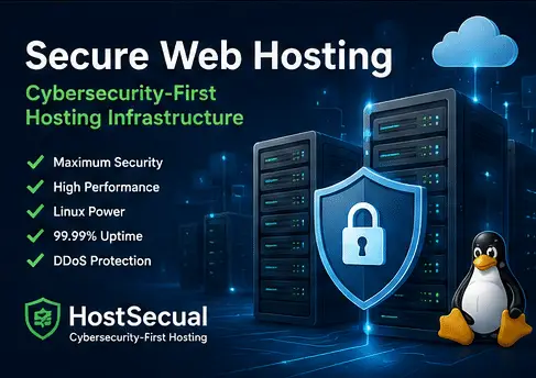 Secure web hosting infrastructure with cybersecurity protection