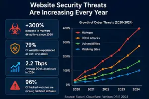 Cybersecurity threats affecting websites and hosting environments